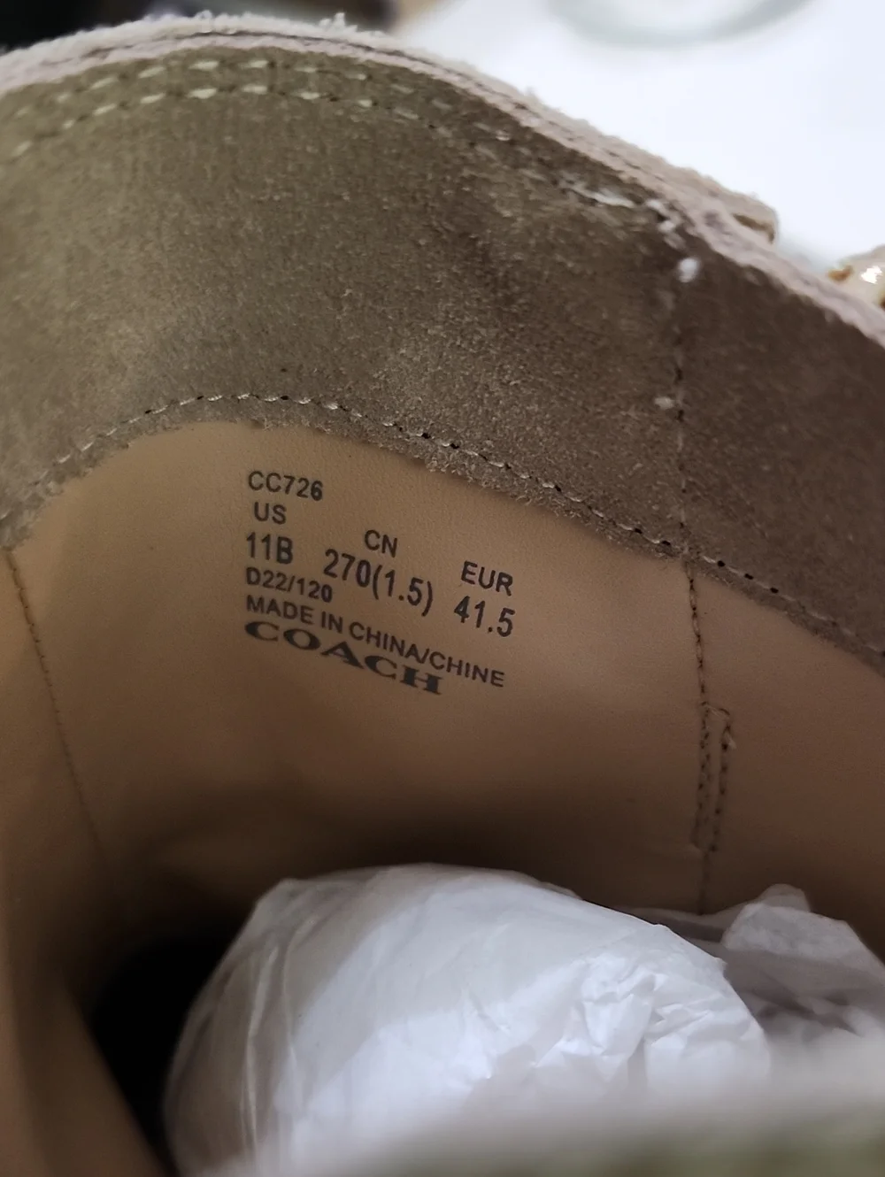 Coach Lacey Suede Booties, Oat New W/Box Sz.11b 2